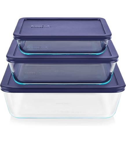 Amazon｜Pyrex Simply Store 6-Piece Rectangular Glass Food Storage